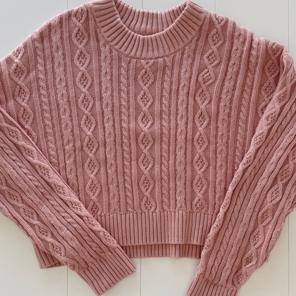 GAP Pink Cable Knit Sweater
